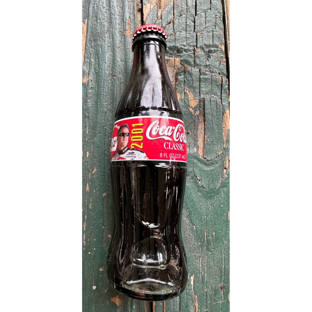 2001 Coca-Cola Classic NASCAR Ricky Rudd #28 Collectible 8oz Glass Bottle Full